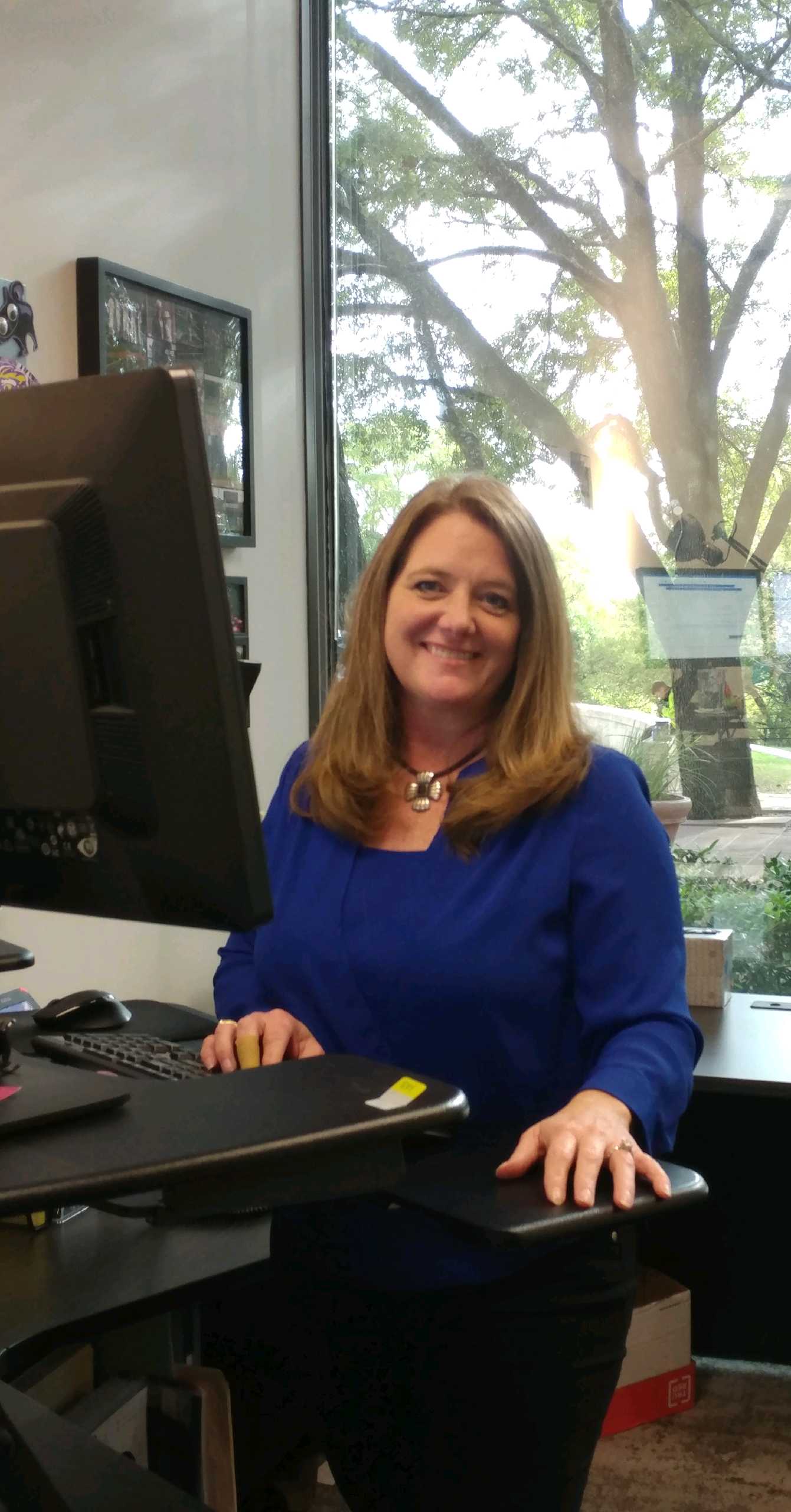 Becky at desk