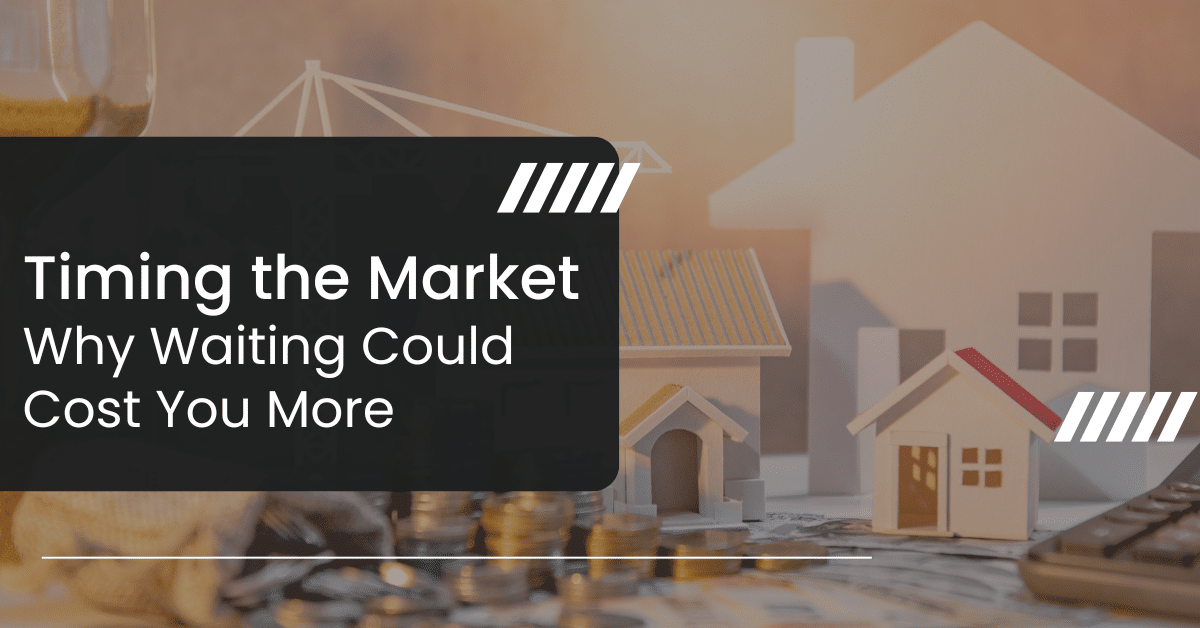 Real estate market timing and costs concept.