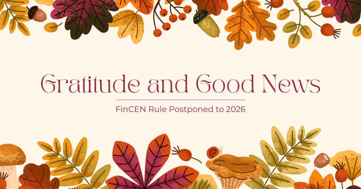 Autumn leaves with postponed FinCEN rule announcement.