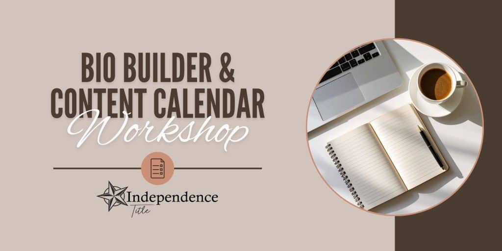Bio builder & content calendar workshop