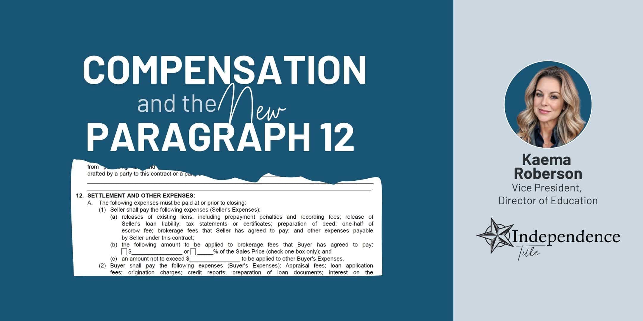 IN-PERSON* Compensation and the New Paragraph 12 (No CE 