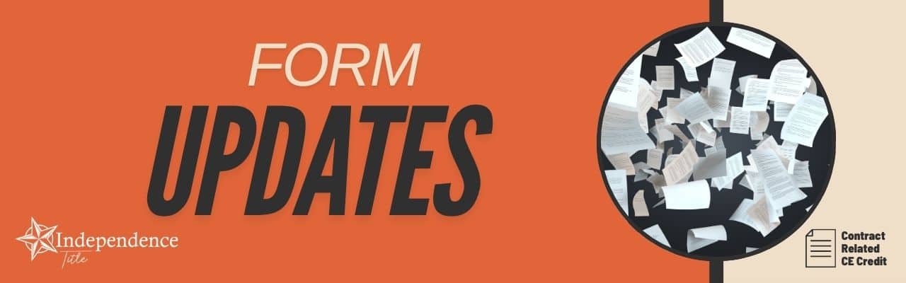IN-PERSON* Form Updates (1 HR CE) @ Independence Title Crownridge 